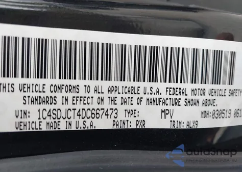 2013 Dodge Durango R/T из США, поврежденный, VIN 1C4SDJCT4DC667473